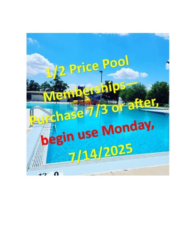 2025 - Half Price Season - Pool Membership - Additional Family Members - For families with more than 5 persons age 4 or older